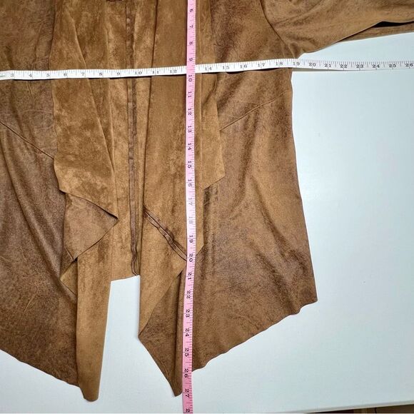 Bagatelle Faux Suede Draped Front Brown Western Jacket Small - Picture 9 of 12
